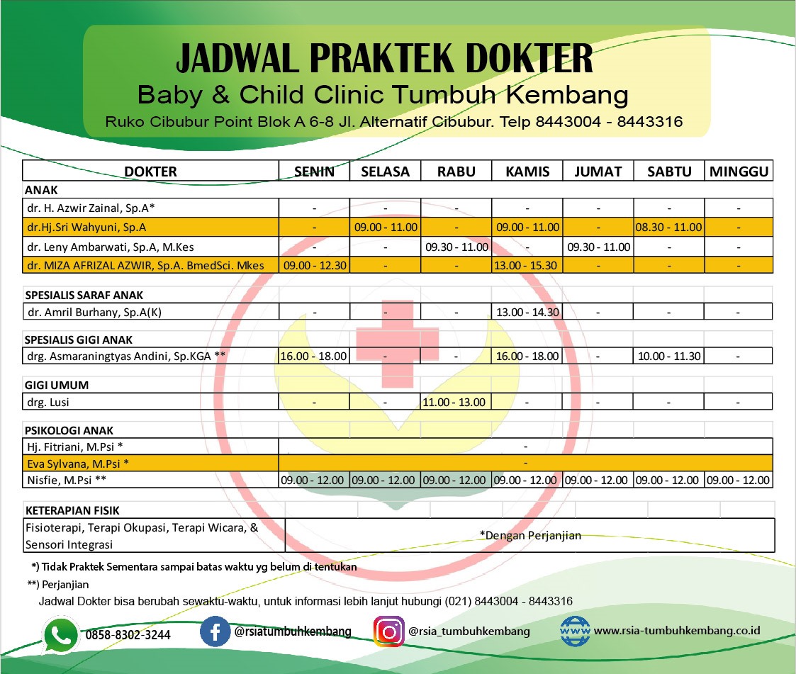 Jadwal BCC Clinic Tumbuh Kembang